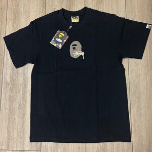 Bape x Stussy Black Tee Size Medium